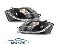 Set 2 faruri D-LITE compatibil cu AUDI TT 8N (`98-`05) echipate cu lumina de zi LED, negru