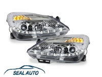 Set 2 faruri DAYLINE compatibil cu OPEL Corsa D (2006-2010) LED DRL Crom