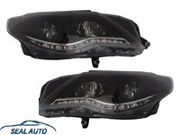 Set 2 faruri Dayline compatibil cu VW Passat CC 08-12 drl-optic, negru