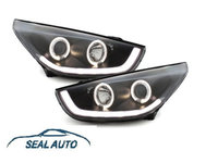 Set 2 faruri LED Angel Eyes compatibil cu HYUNDAI IX35 (2010-2013) Negre TUBE LIGHT