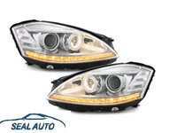 Set 2 faruri LED compatibil cu Mercedes W221 S-Class (2005-2009), Hid xenon Facelift Look