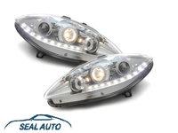 Set 2 faruri LED DRL daylline compatibil cu SEAT Leon 1P (2005-2009), Altea (2005-2008), Toledo MK3 (2005-2009) Crom