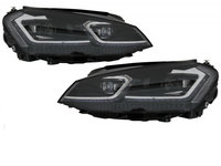 Set 2 faruri LED RHD compatibil cu VW Golf 7 VII (2012-2017) Facelift G7.5 R Line Look cu Semnal Dinamic