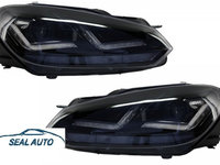 Set 2 faruri Osram Full LED compatibil cu VW Golf 6 VI (2008-2012) Black LEDriving RHD Semnal Dinamic