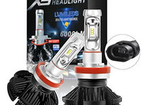 Set 2 Leduri H8 H9 H11 X3 Canbus Pentru Far Sau Proiector Auto, Putere 50W, Luminozitate 12.000 Lm, 12V-24V X3H11 146593