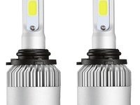 Set 2 Leduri Hb3 / 9005 Cob Canbus Pentru Far Auto Putere 72W, Luminozitate 8000 Lm, 12V - 24V 528688