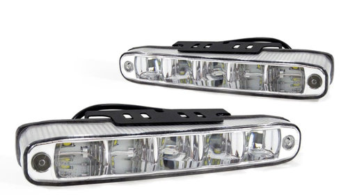 Set 2 proiectoare DRL 12/24V, 5 LED-uri, DRL506HP Amio Cod: 01522