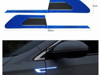 Set 2 stickere reflectorizante BUMERANG cu insertie Carbon 5D, culoare Albastra AVX-SREF-07