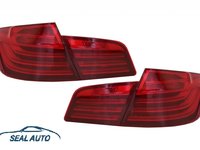 Set 2 stopuri LED compatibil cu BMW Seria 5 F10 (2011-2017) Rosu Alb LCI Design