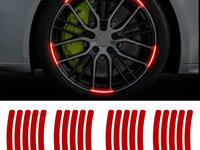 Set 20 bucati Elemente Reflectorizante "Wheel Arch" pentru autoturisme, biciclete, motociclete, atv-uri, scutere, culoare Rosie AVX-WA-RED