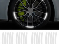 Set 20 bucati Elemente Reflectorizante "Wheel Arch" pentru autoturisme, biciclete, motociclete, atv-uri, scutere AVX-WA-SIL