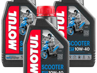 Set 3 Buc Ulei Motor Motul 4T Scooter 10W-40 MB 1L 105937