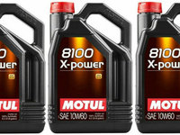 Set 3 Buc Ulei motor Motul 8100 X-Power 10W-60 5L SAN7127