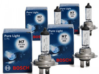 Set 4 Buc Bec Bosch H7 12V 55W Pure Light 1 987 302 777