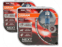 Set 4 Buc Bec Osram H4 12V 60/55W P43t Night Breaker Laser Next Gen +150% Up To 150M 64193NL-HCB
