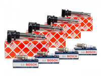 Set 4 Buc Bobina De Inductie Febi + Set 4 Buc Bujie Bosch Volkswagen Golf 6 2008-2016 4 X 22038 + 4 X 0 242 240 665