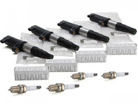 Set 4 Buc Bobina Inductie Oe Renault Laguna 1 1993-2002 224333529R + 4 Buc Bujie Oe Renault 7700500155