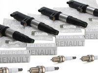 Set 4 Buc Bobina Inductie original Renault Thalia 2001 224333529R + 4 Buc Bujie original Renault 7700500155 SAN3167