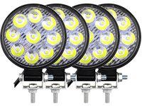 Set 4 Buc Proiector Led 27W 12/24V 6000K Rotund PL 027