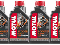 Set 4 Buc Ulei Motor Motul 4T Scooter Power 5W-40 1L 105958