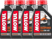 Set 4 Buc Ulei Motor Snowmobil Motul Snowpower 4T 0W-40 1L 105891