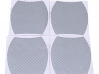 Set 4 bucati protectie zgarieturi manere usa din autocolant carbon 3D Argintiu AVX-PROT15