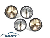 Set 4 faruri compatibil cu BMW E30 83-87, cu geam in cruce crom