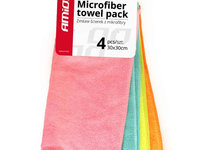 Set 4 lavete microfibra universale, 30x30cm, multicolor, 01046 Amio