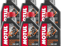 Set 6 Buc Ulei Motor Motul 4T Scooter Power 5W-40 1L 105958