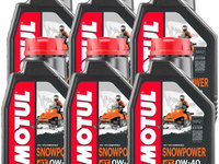 Set 6 Buc Ulei Motor Snowmobil Motul Snowpower 4T 0W-40 1L 105891
