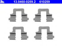 Set accesorii placute frana 13 0460-0259 2 ATE pentru Vw Touran Vw Caddy Vw Passat Audi A3 Audi Tt Vw Tiguan Vw Eos Vw Jetta Vw Vento Vw Cc Audi A6 Audi A4 Vw Golf Vw Rabbit