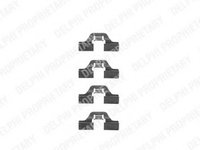 Set accesorii placute frana LX0307 DELPHI pentru Renault Megane Alfa romeo Gtv Alfa romeo 33 Alfa romeo 155 Renault Gran CitroEn C4 Audi 80 Audi 100 Audi 500 Audi 200