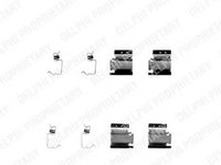 Set accesorii placute frana LX0313 DELPHI pentru Fiat Doblo Fiat 500 Renault Kangoo Alfa romeo Mito Renault Megane Honda Cr-v Mercedes-benz Sprinter CitroEn Berlingo Peugeot 308 Mercedes-benz Vito Mercedes-benz Viano Peugeot Partner Peugeot Ranch Peu