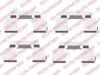 Set accesorii placute frana LX0410 DELPHI pentru Renault Twingo Renault Megane Dacia Sandero Dacia Logan Renault Clio Renault Symbol Renault Thalia Renault Logan Renault Tondar