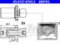 Set accesorii saboti frana parcare 03 0137-9703 2 ATE pentru Mercedes-benz Sl 1993 1994 1995 1996 1997 1998 1999 2000 2001