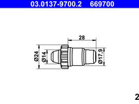 Set accesorii, saboti frana parcare ATE 03.0137-9700.2