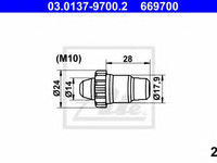 Set accesorii, saboti frana parcare VW TRANSPORTER V caroserie (7HA, 7HH, 7EA, 7EH) (2003 - 2016) ATE 03.0137-9700.2 piesa NOUA