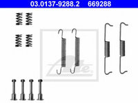 Set accesorii, saboti frana parcare VW TRANSPORTER / CARAVELLE Mk V bus (7HB, 7HJ, 7EB, 7EJ, 7EF, 7 (2003 - 2020) ATE 03.0137-9288.2