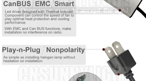 Set bec Led H7, H4, H1, H11 canbus faza scurta / lunga - produs nou sigilat!