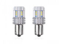 Set becuri auto cu LED CANBUS compatibil P21 R5W/R10W 22 SMD Alb 12V/24V, destinat competitiilor auto sau off-road AVX-AM02449