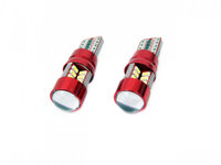 Set becuri auto cu LED CANBUS compatibil T10e W5W 27 SMD Alb 12V/24V, destinat competitiilor auto sau off-road AVX-AM01446