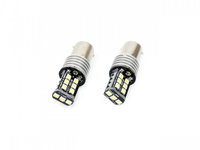 Set becuri auto cu LED CANBUS P21W BA15S 15 SMD 7.5W Alb 12/24V AVX-AM01293