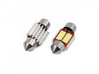 Set becuri auto cu LED CANBUS sofit C5W 10 SMD 31mm Alb 12/24V AVX-AM01288