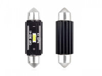 Set becuri auto cu LED CANBUS sofit compatibil C5W 1 SMD 41mm Alb 12/24V, destinat competitiilor auto sau off-road AVX-AM02444