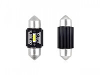 Set becuri auto cu LED CANBUS sofit compatibil C5W 1 SMD 31mm Alb 12/24V, destinat competitiilor auto sau off-road AVX-AM02441