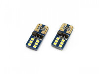 Set becuri auto cu LED CANBUS UltraBright compatibil T10e W5W 12 SMD Alb 12/24V, destinat competitiilor auto sau off-road AVX-AM01638