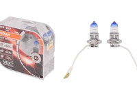 Set becuri auto H3 OSRAM Night breaker laser 12V, 55W, 1450lm, cu pana 150% mai multa lumina, culoare temperatura 3400K, PK22s, 64151NLHCB, 2 buc.