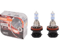 Set becuri auto halogen OSRAM H8 12V, 35W, night breaker laser, 800lm, cu pana 150% mai multa lumina, culoare temperatura 3900K, PGJ19-1, 64212NLHCB, 2 buc.