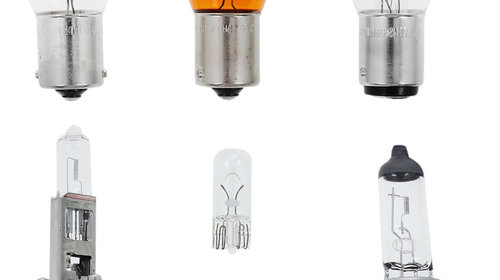 Set becuri rezerva PHILIPS 99ZK071P, 12V, premium, 30% mai multa lumina, cpl.: H7, H1, P21W, PY21W, P21/5W, R5W, W5W, 3 sigurante, ECE