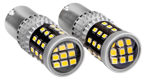 Set becuri stop frana LED Canbus 2016 AMIO , 1157 BAY15D P21/5W alb 12V/24V